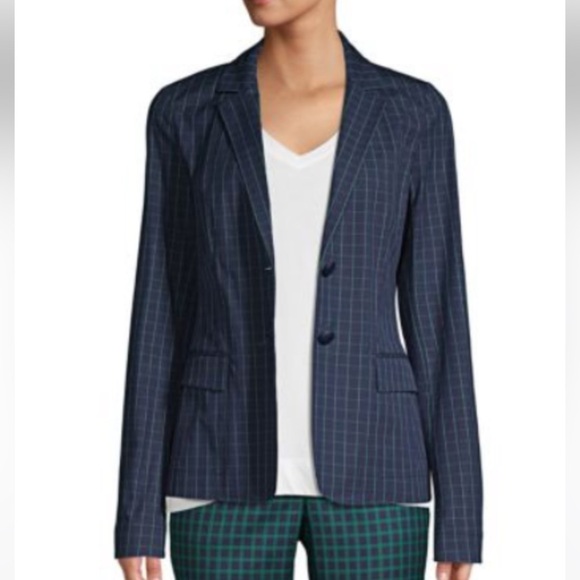 Lafayette 148 Thatcher Cotton Hatch Pattern Blazer - Picture 1 of 8